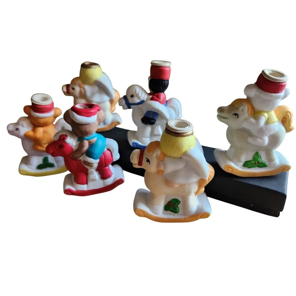 Vintage Jasco Christmas‎ Rocking Horse Twinkle Tree Rockers Set of 6